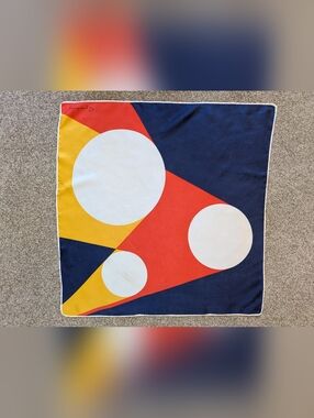 Vintage Symphony Geometric Circle  Silk Scarf